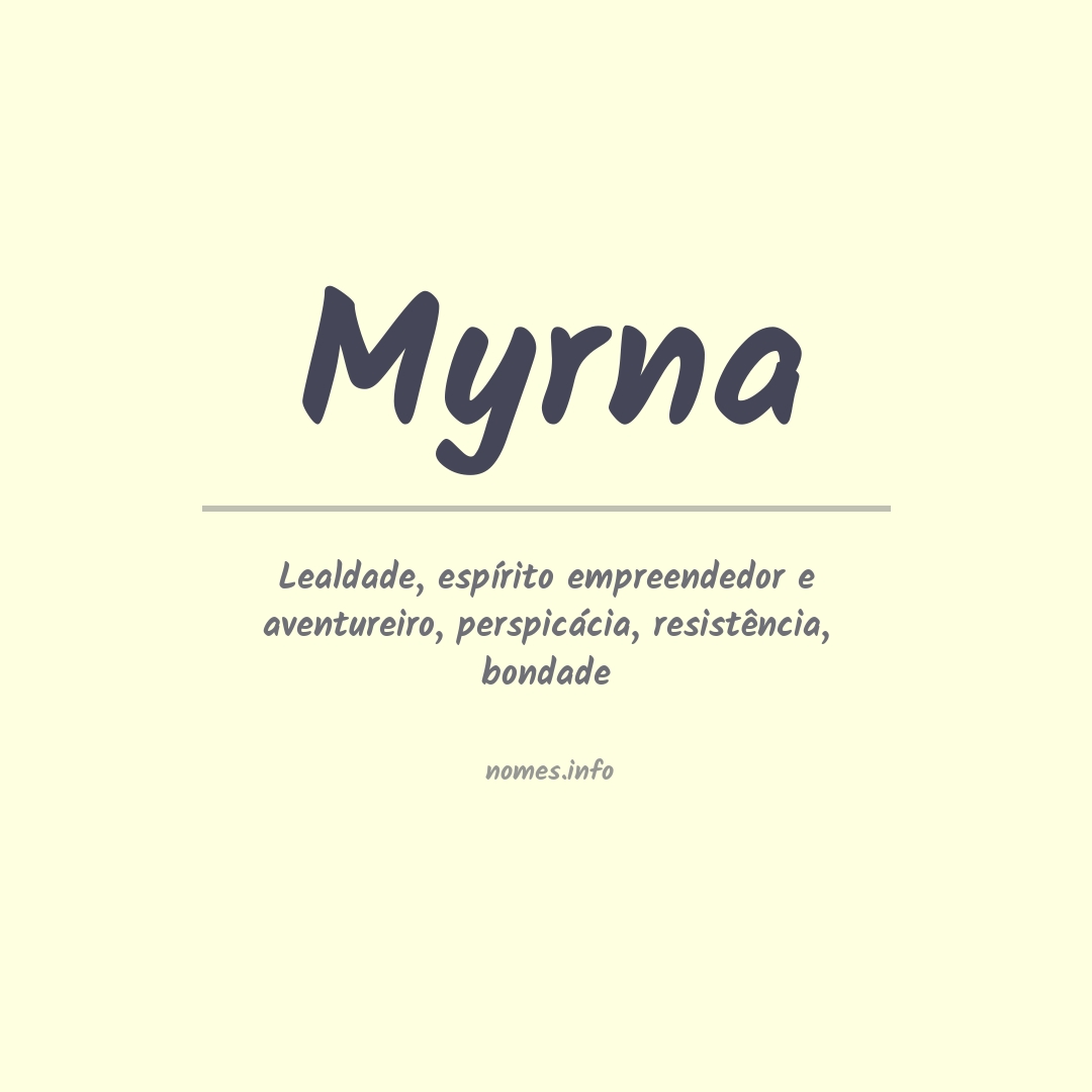 Significado do nome Myrna