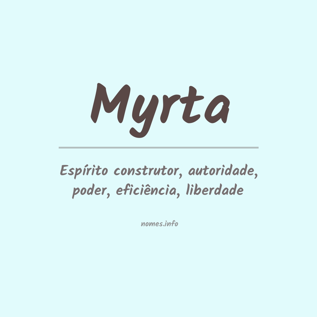 Significado do nome Myrta