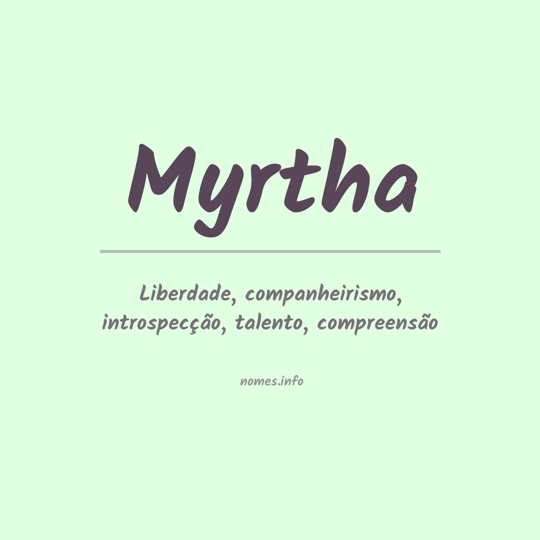 Significado do nome Myrtha