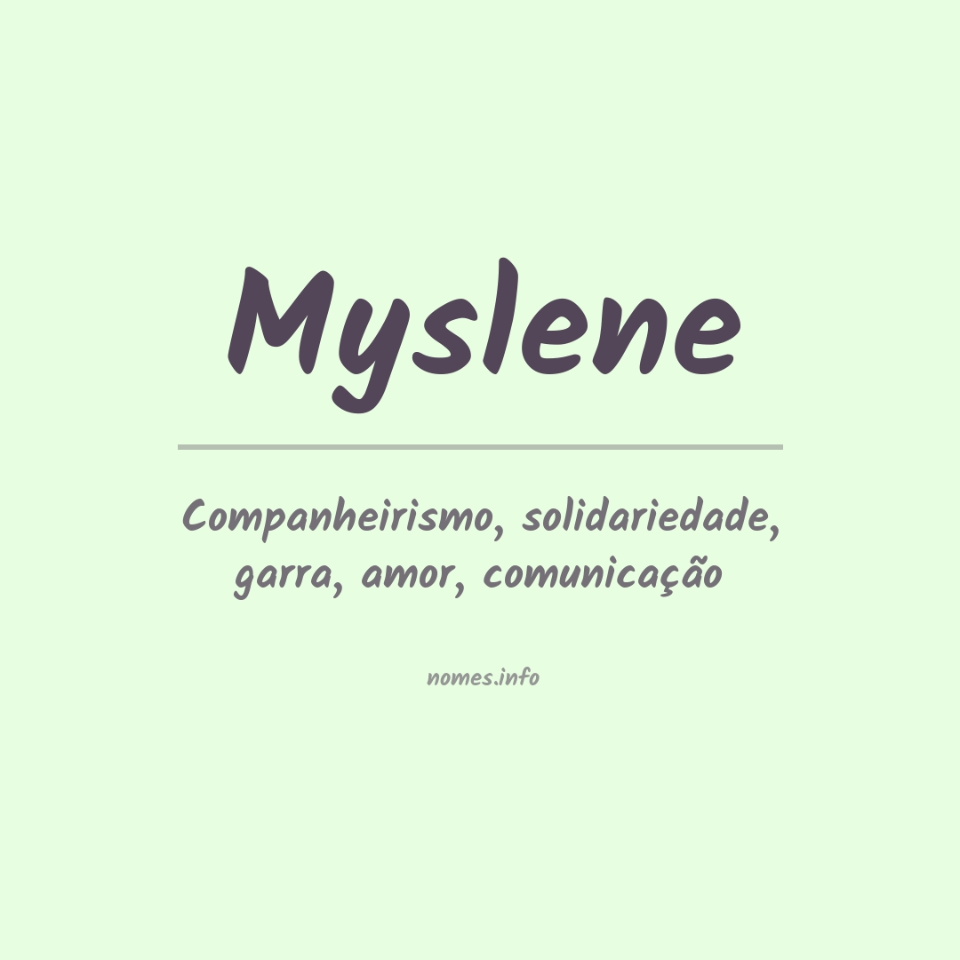 Significado do nome Myslene