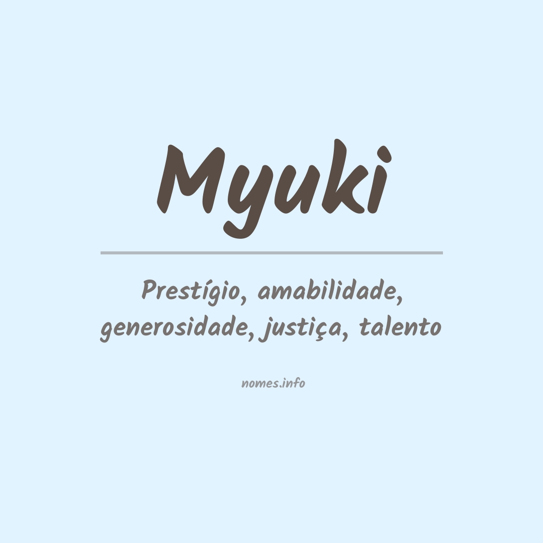 Significado do nome Myuki