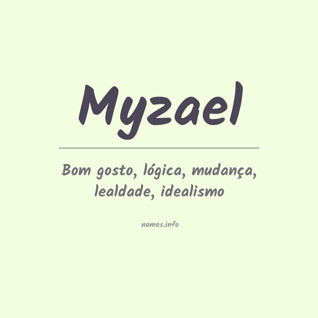 Significado do nome Myzael