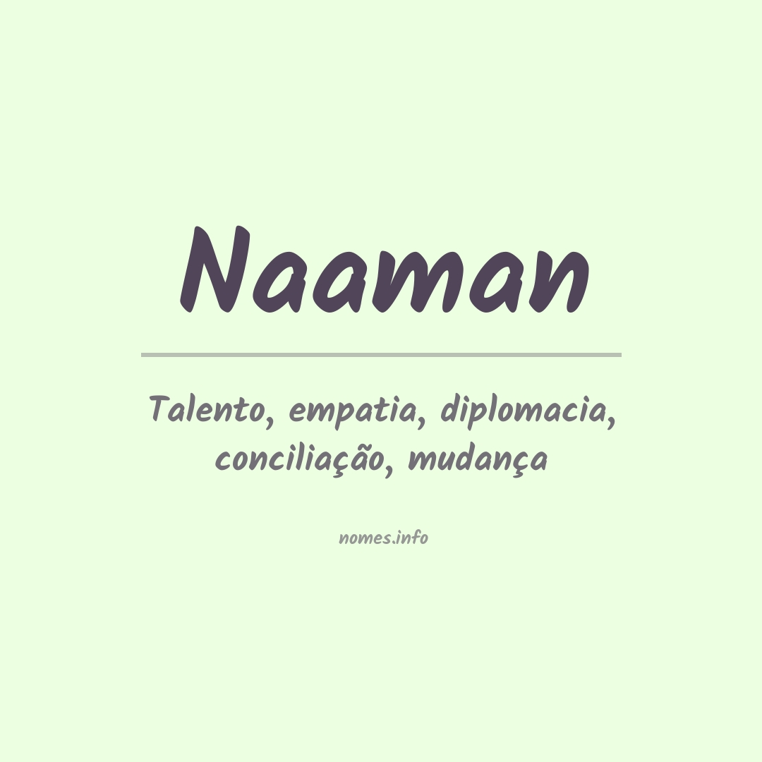 Significado do nome Naaman