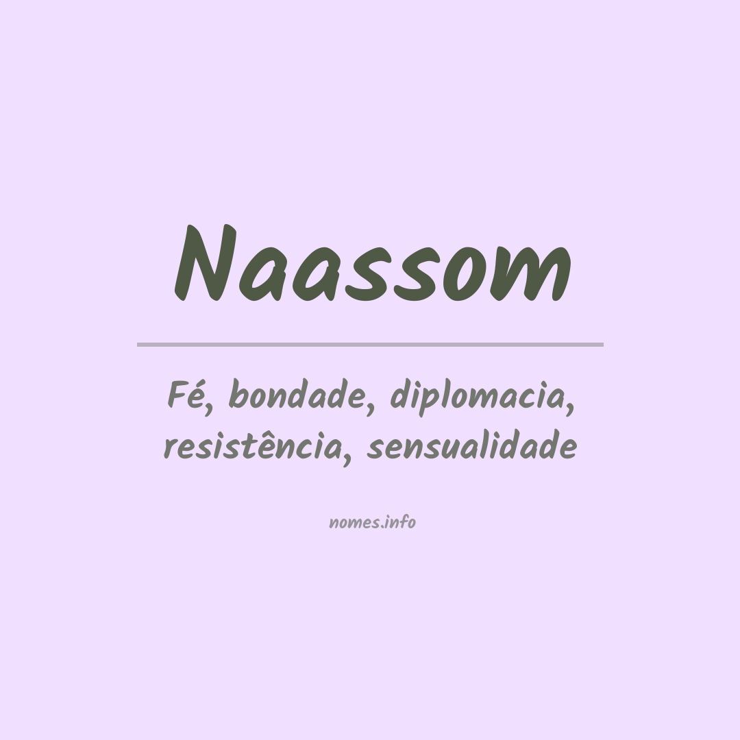 Significado do nome Naassom