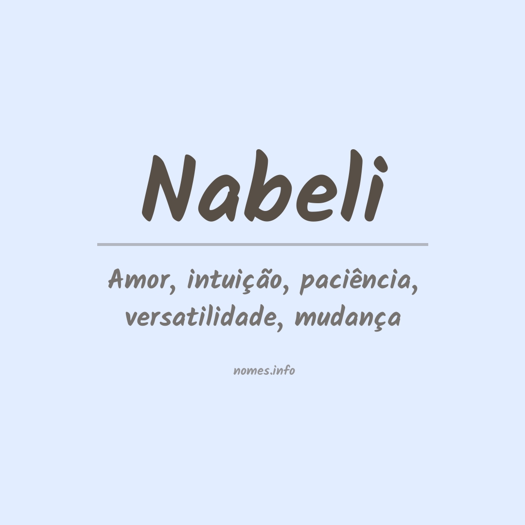 Significado do nome Nabeli