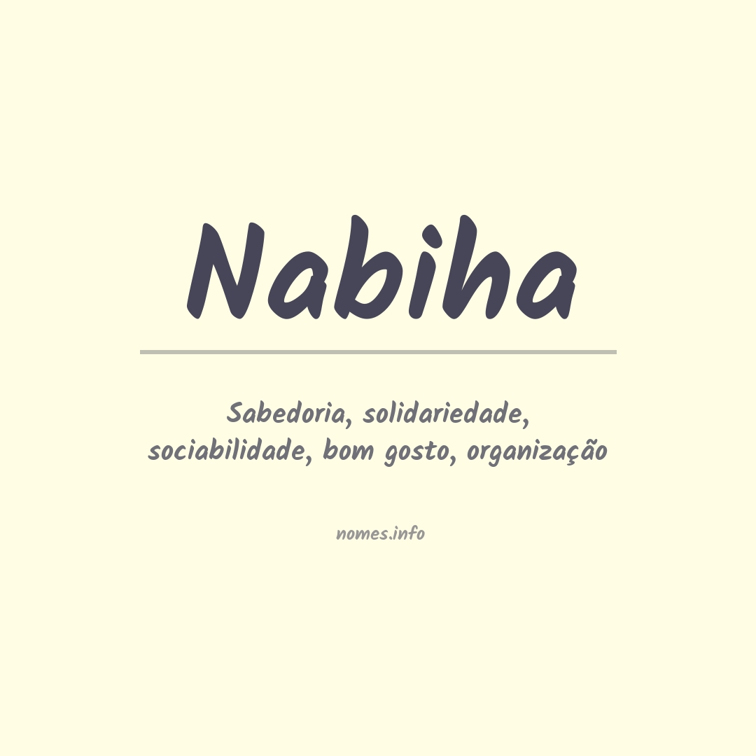 Significado do nome Nabiha