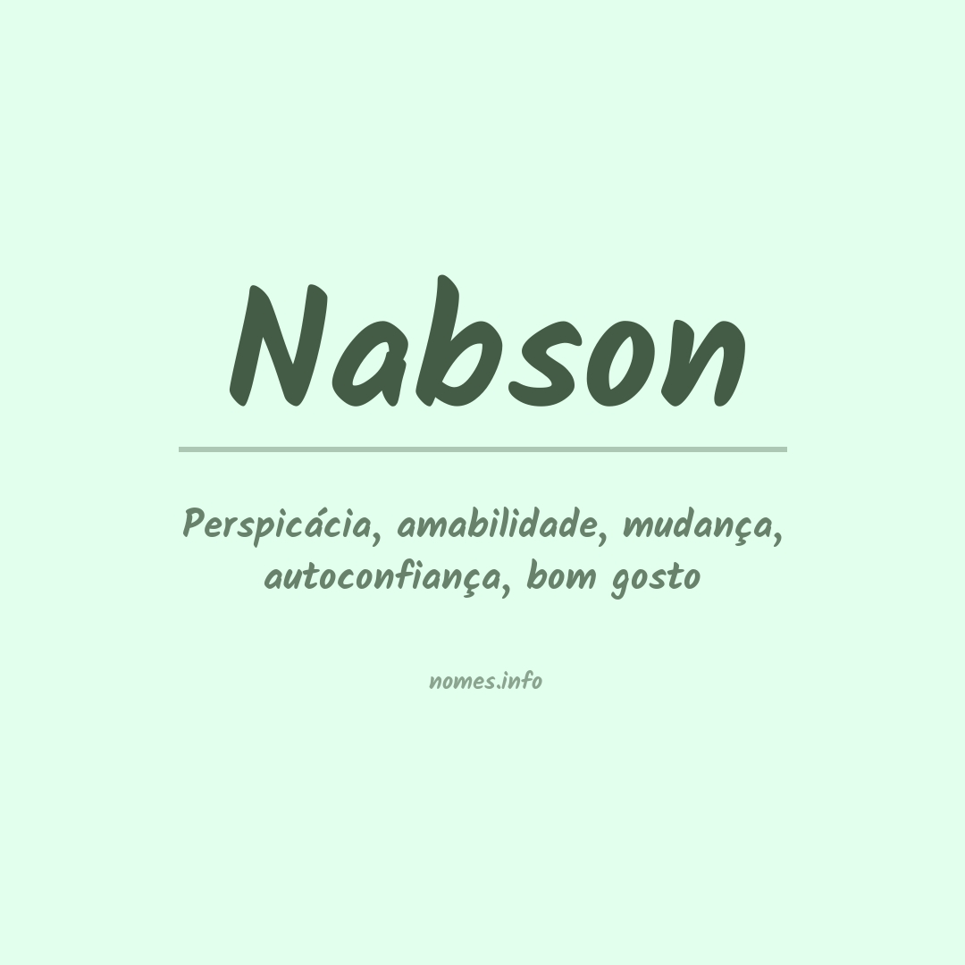 Significado do nome Nabson Significado do nome Nabson