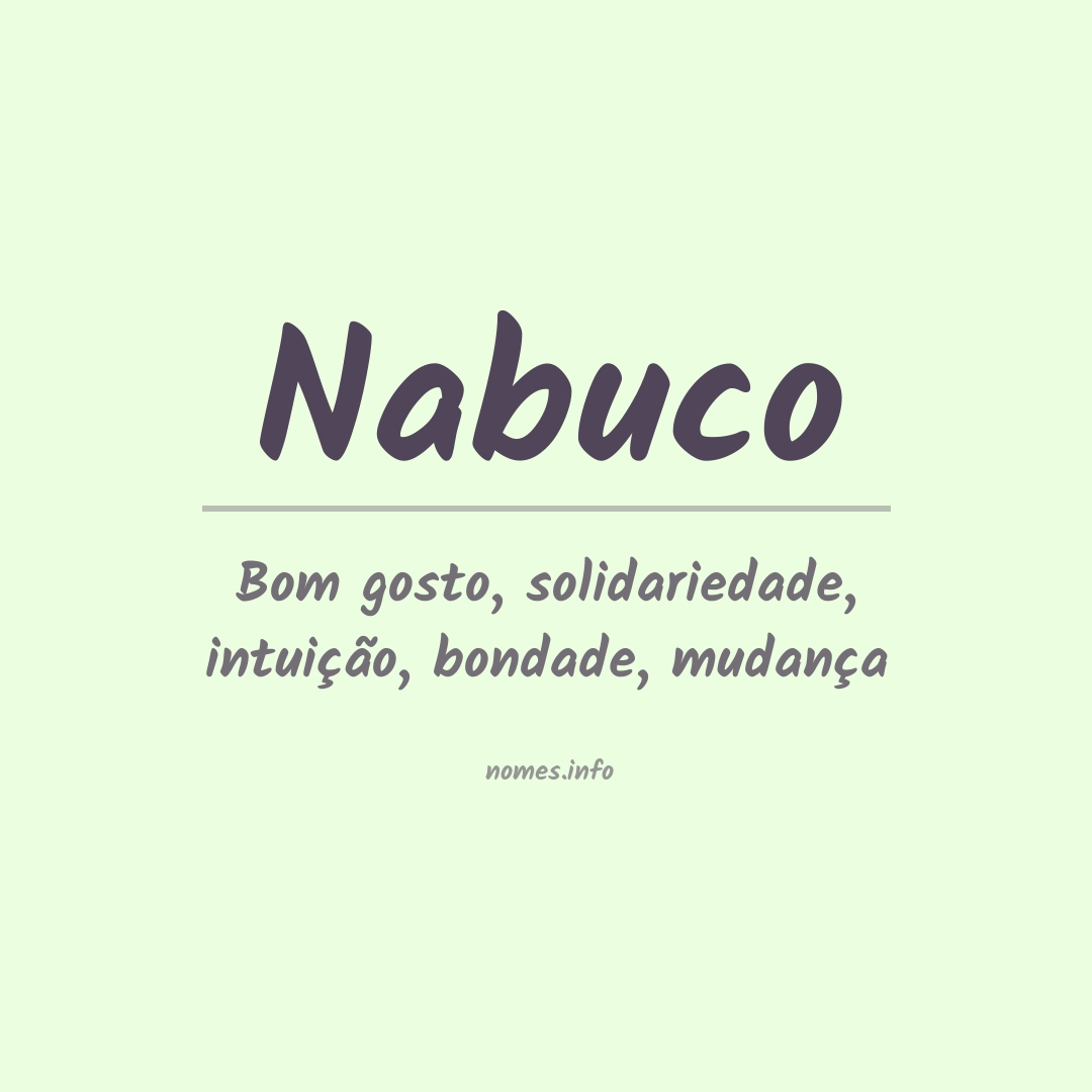 Significado do nome Nabuco