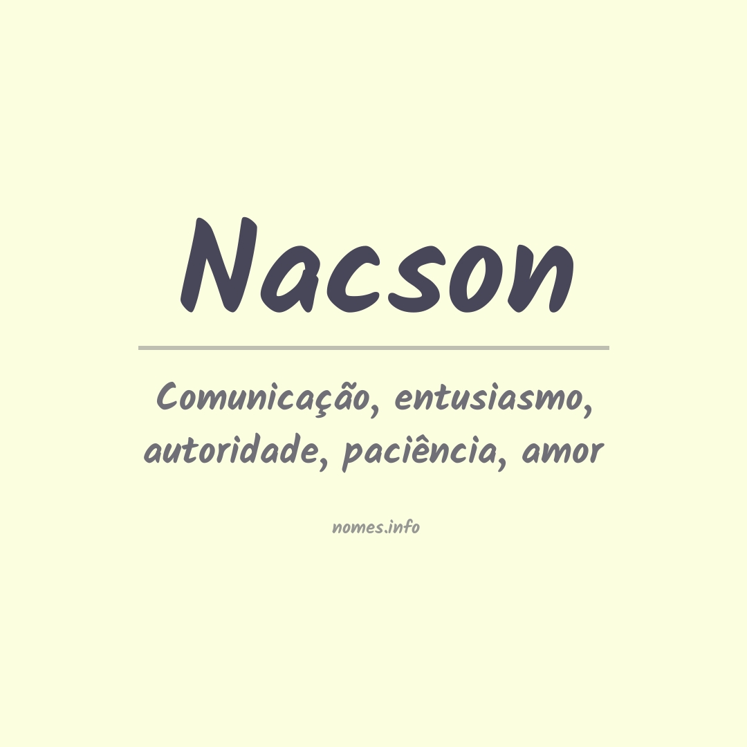 Significado do nome Nacson