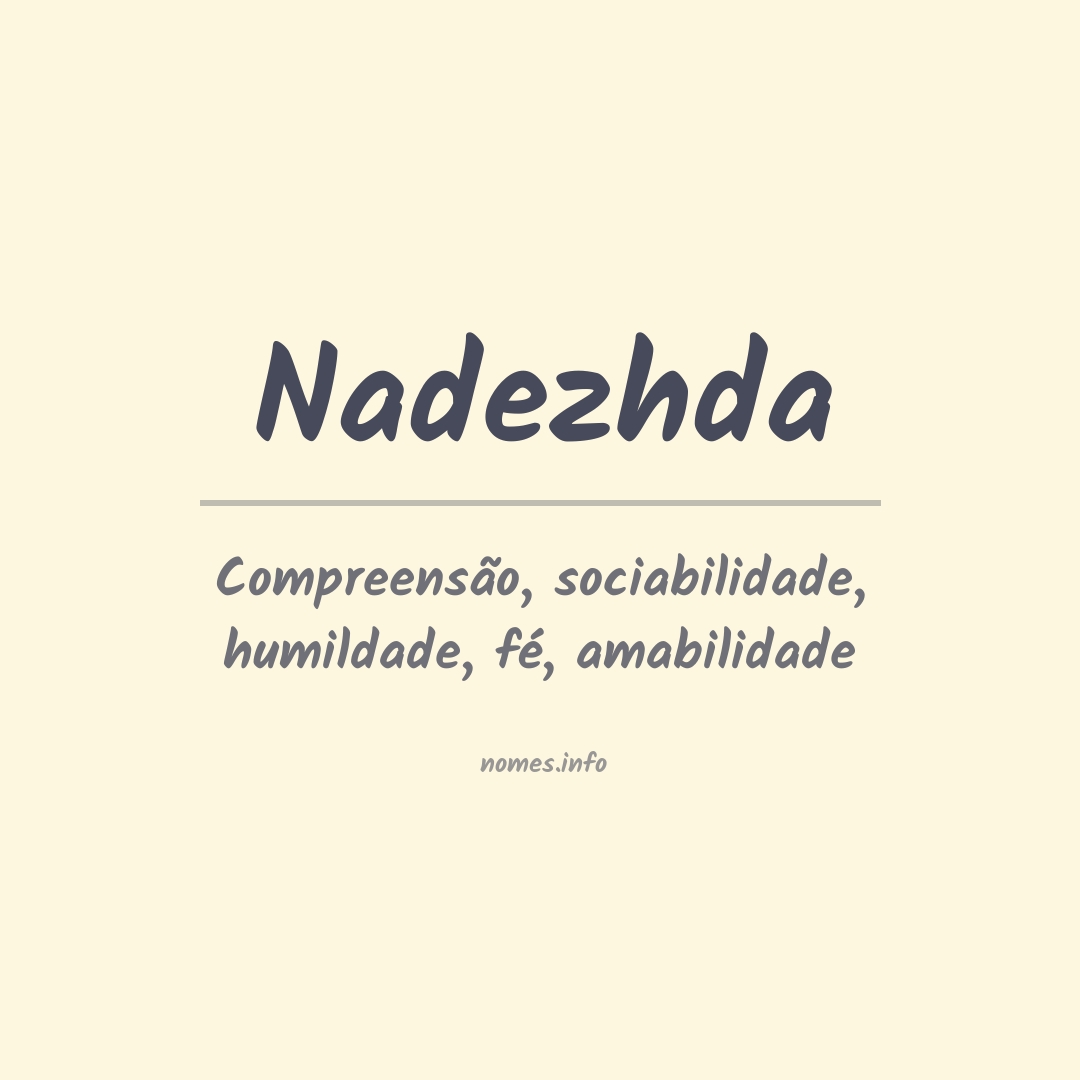 Significado do nome Nadezhda