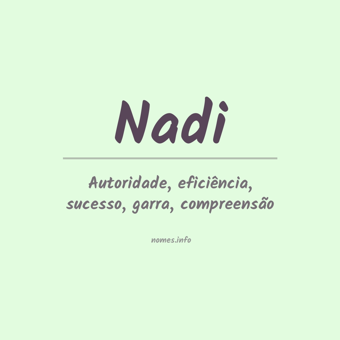 Significado do nome Nadi