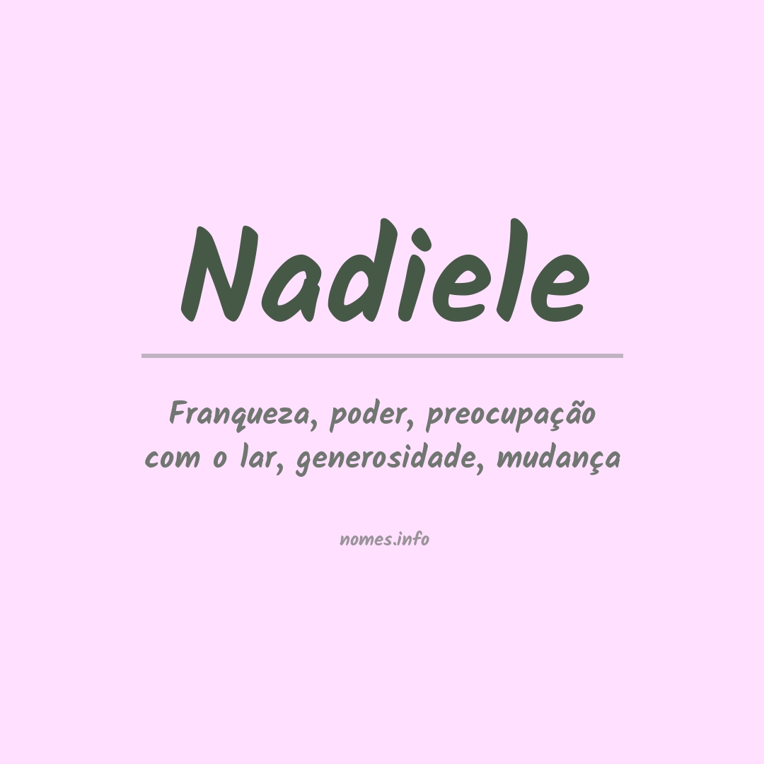Significado do nome Nadiele