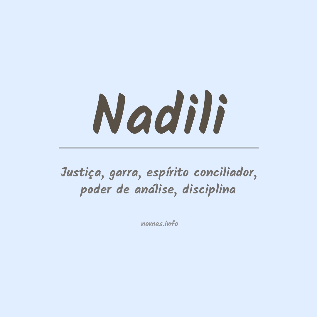 Significado do nome Nadili