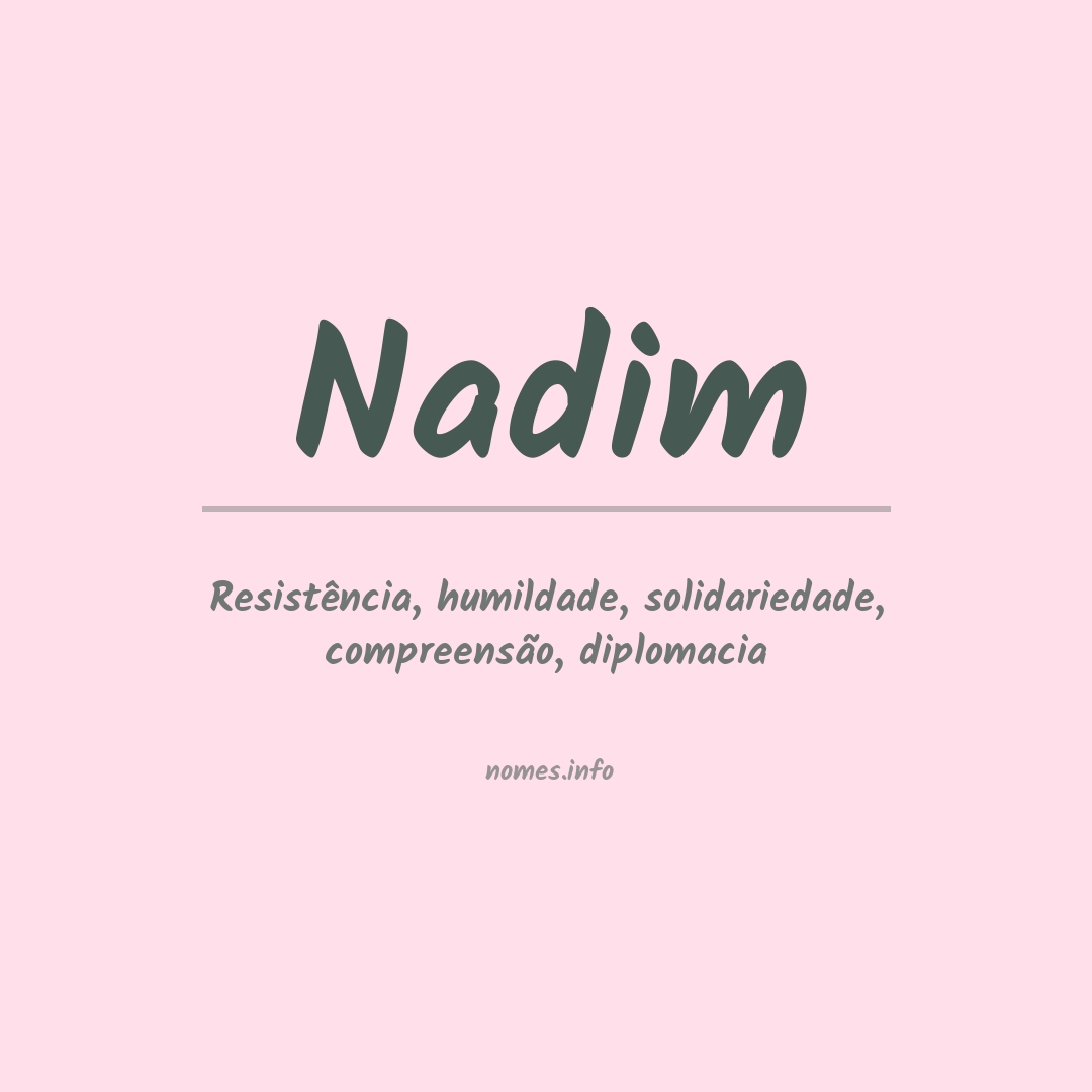 Significado do nome Nadim