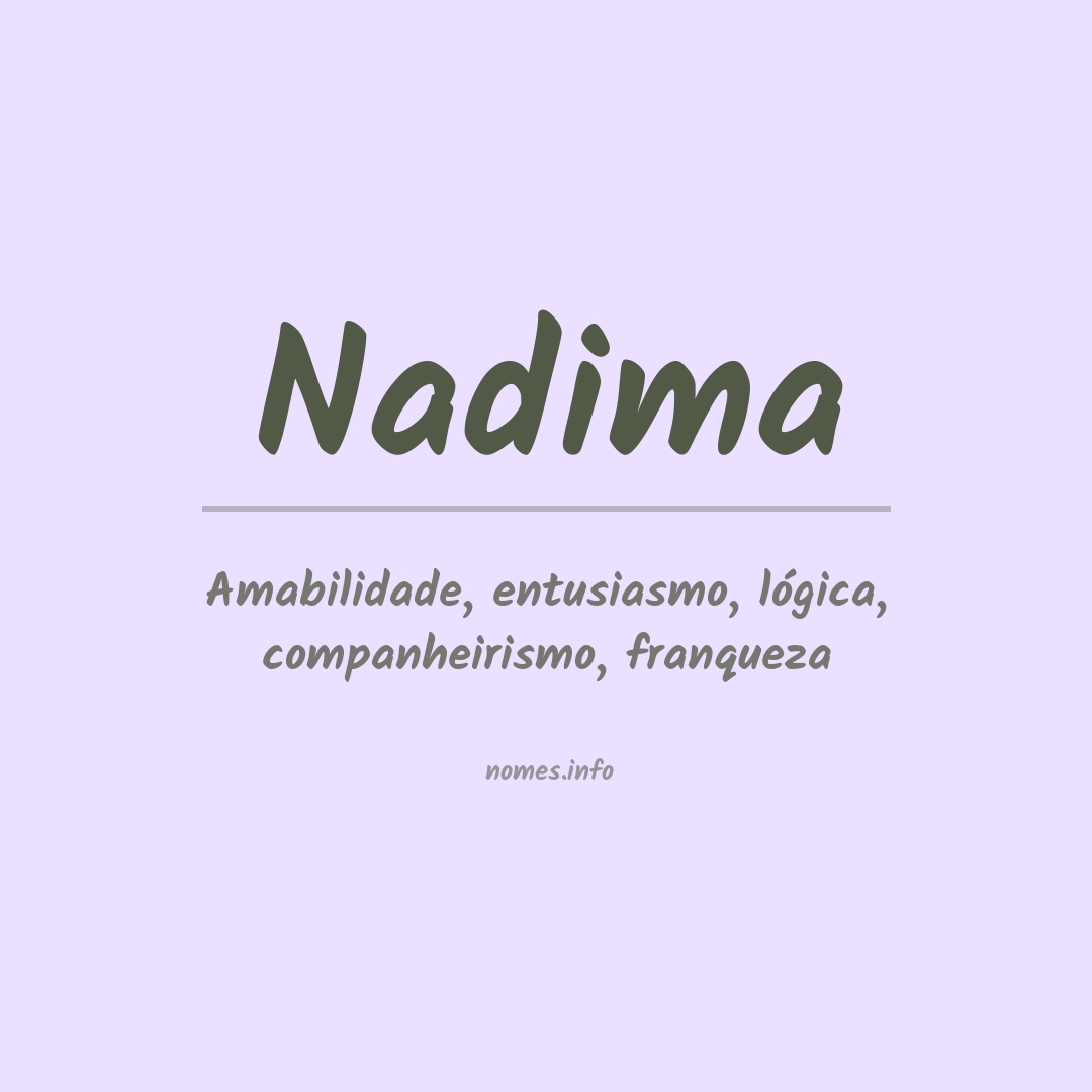 Significado do nome Nadima