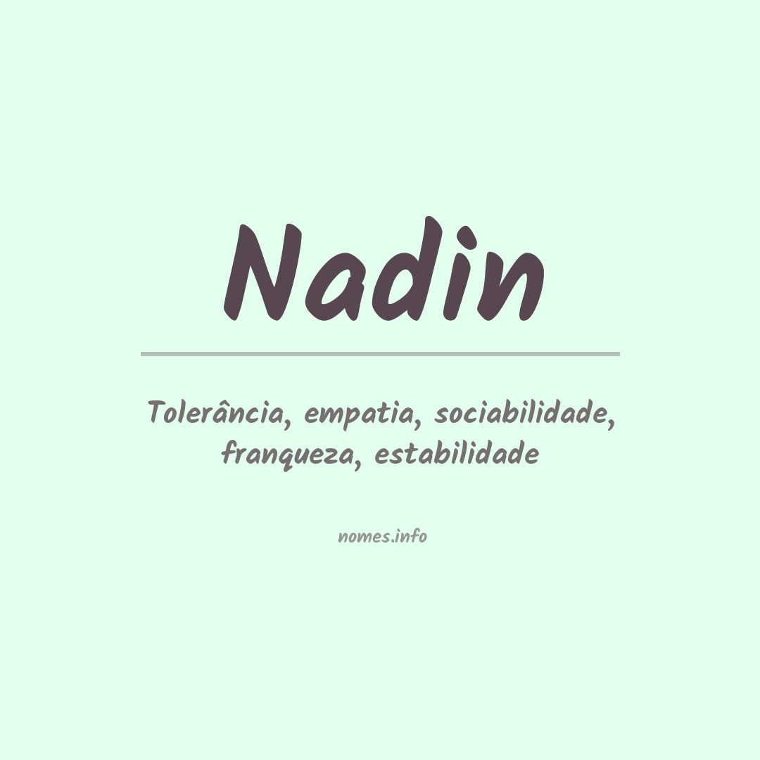 Significado do nome Nadin