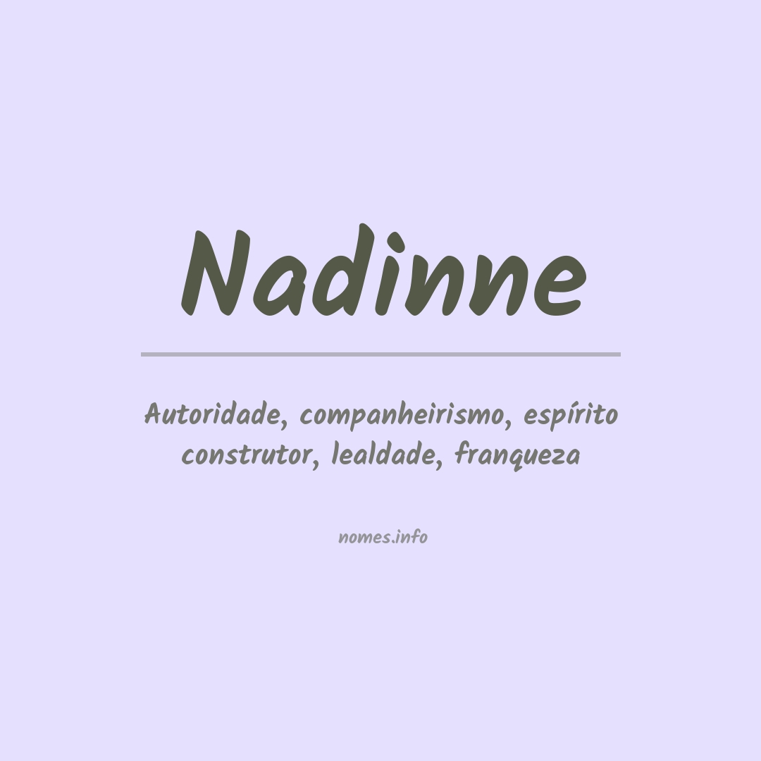 Significado do nome Nadinne