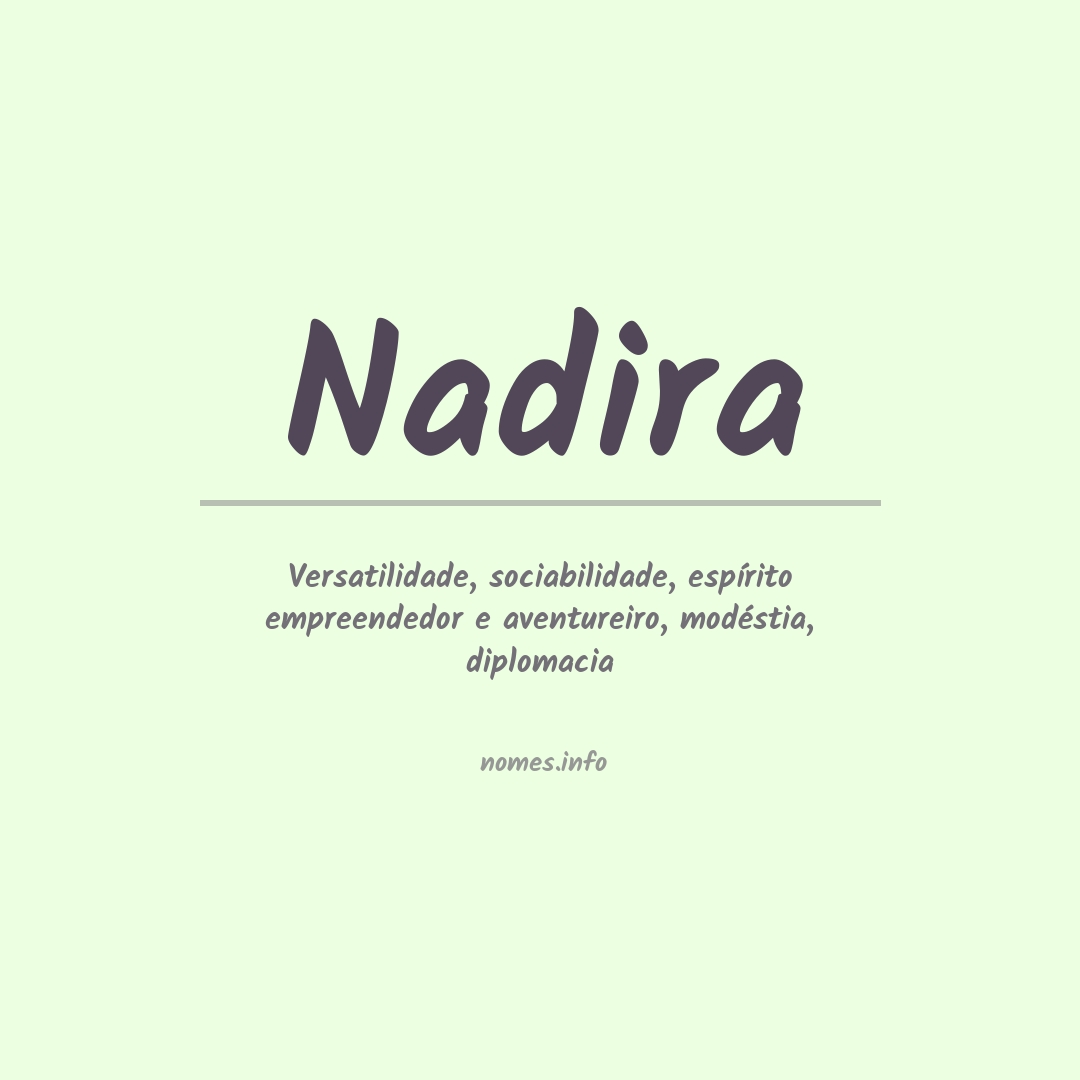 Significado do nome Nadira