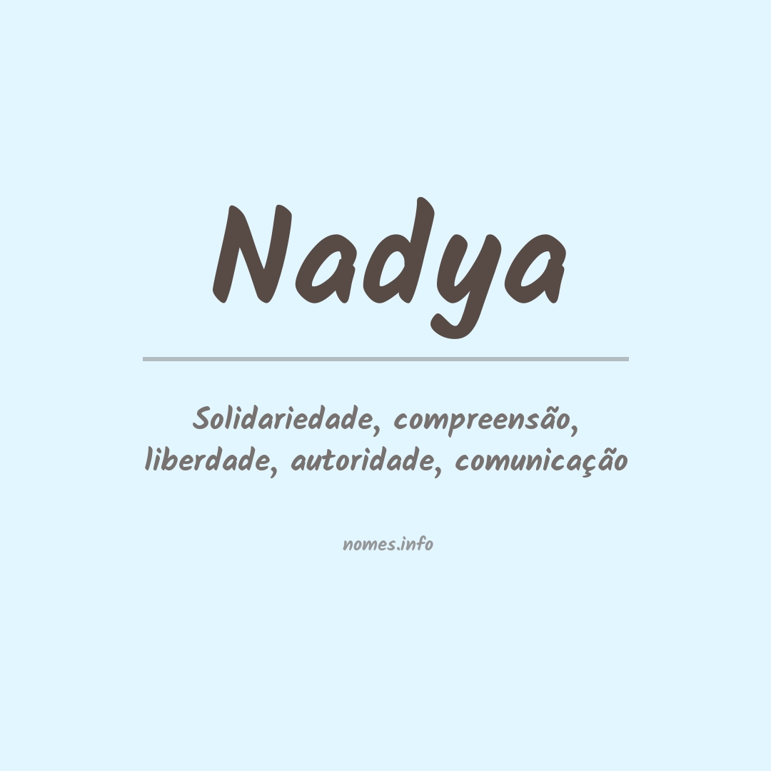 Significado do nome Nadya