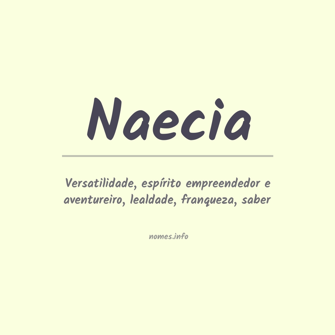 Significado do nome Naecia