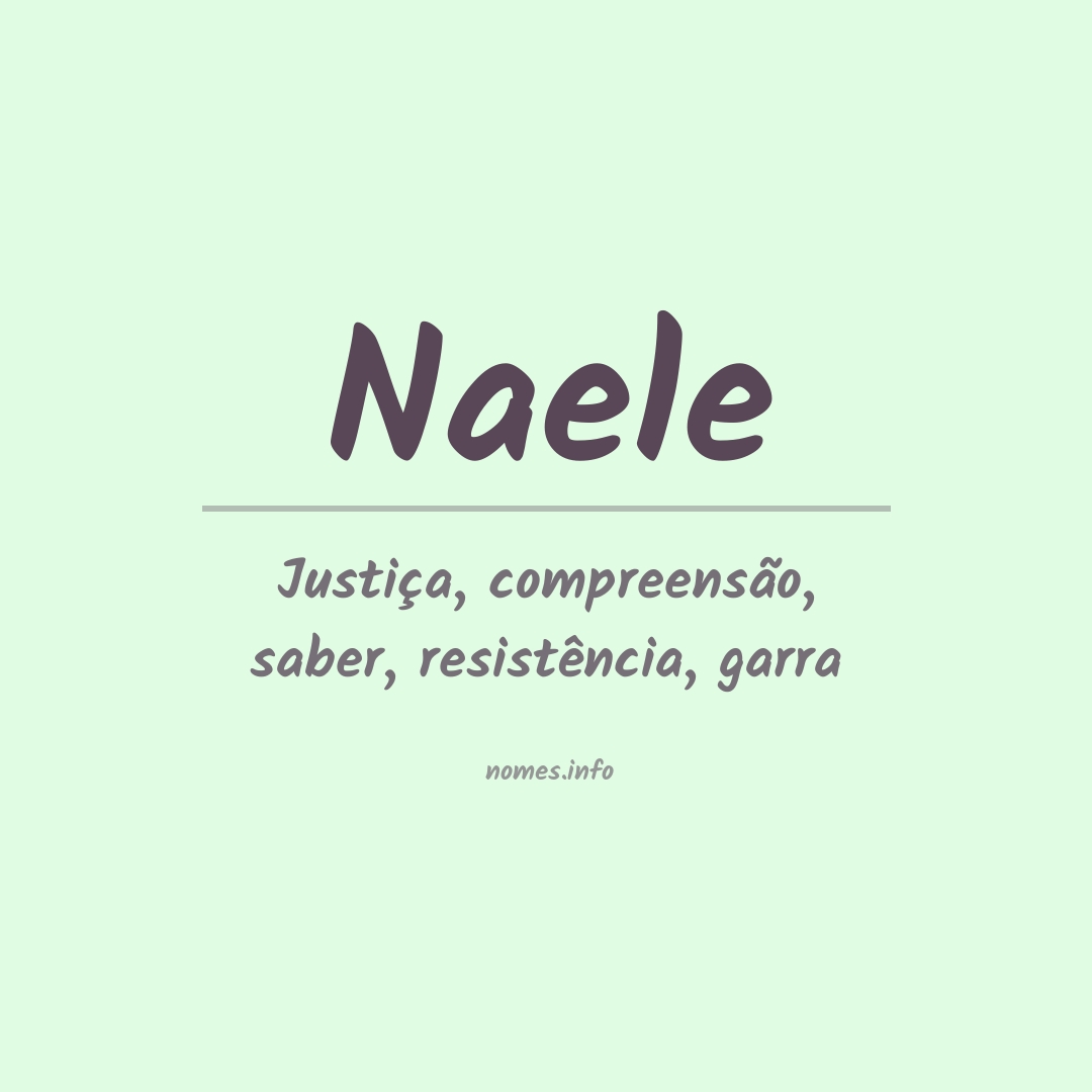 Significado do nome Naele