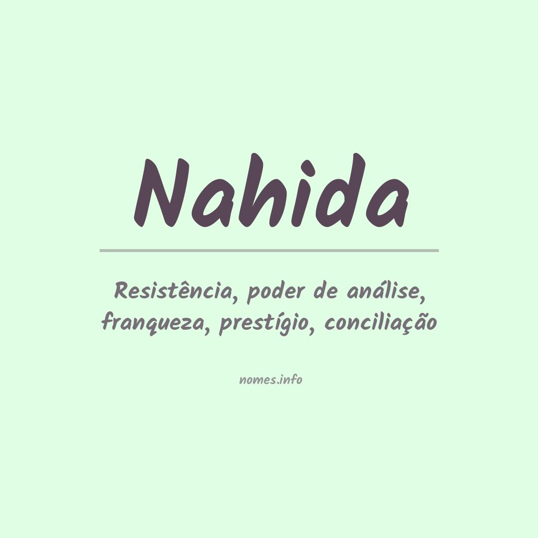 Significado do nome Nahida