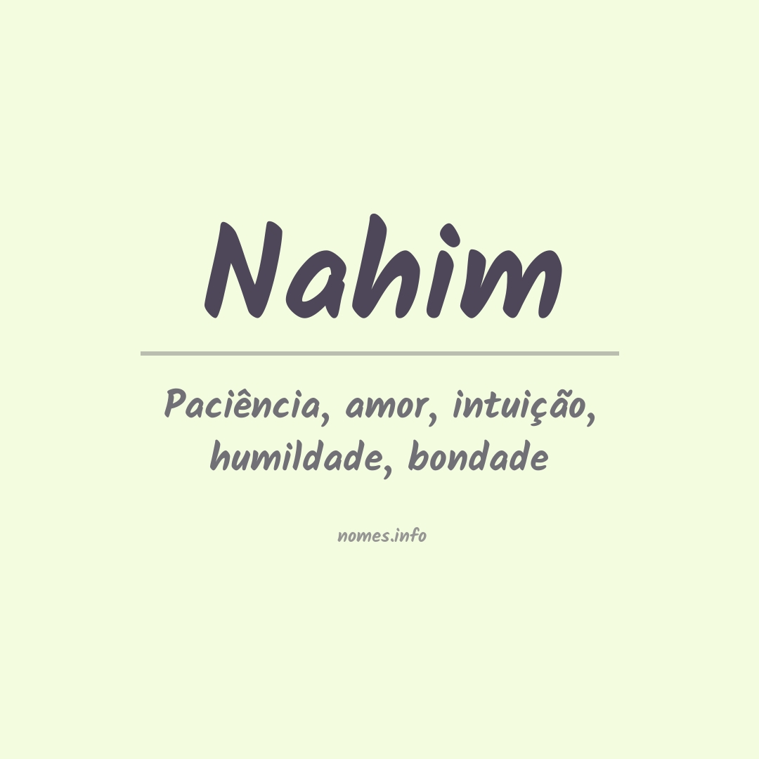 Significado do nome Nahim