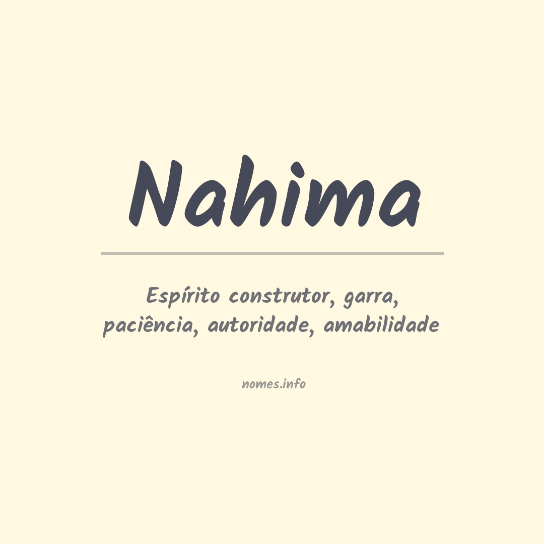 Significado do nome Nahima