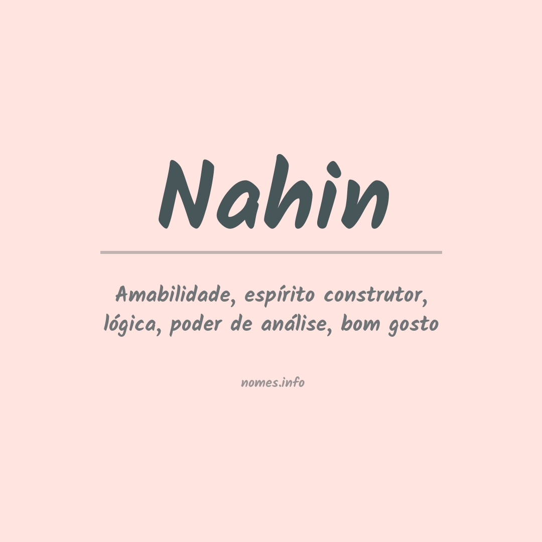 Significado do nome Nahin