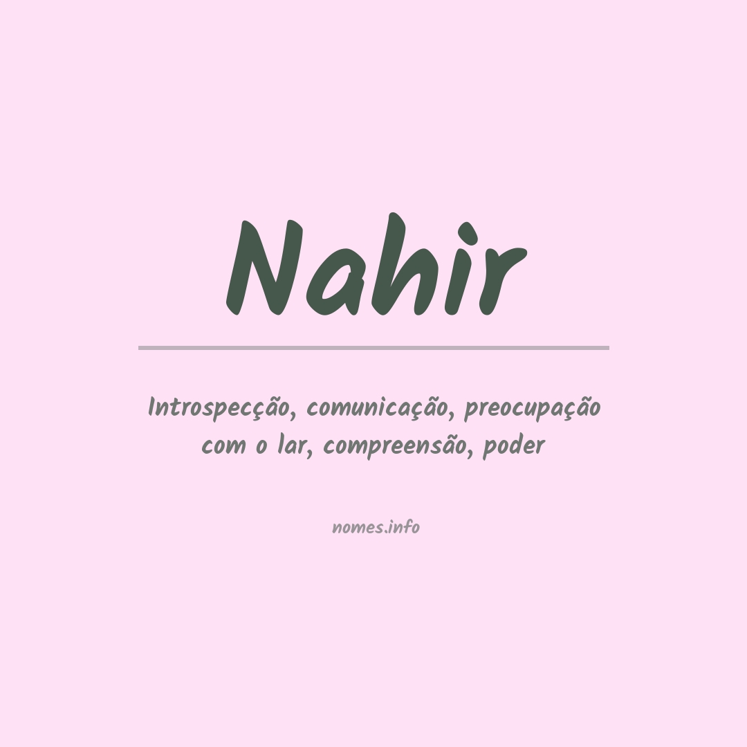 Significado do nome Nahir