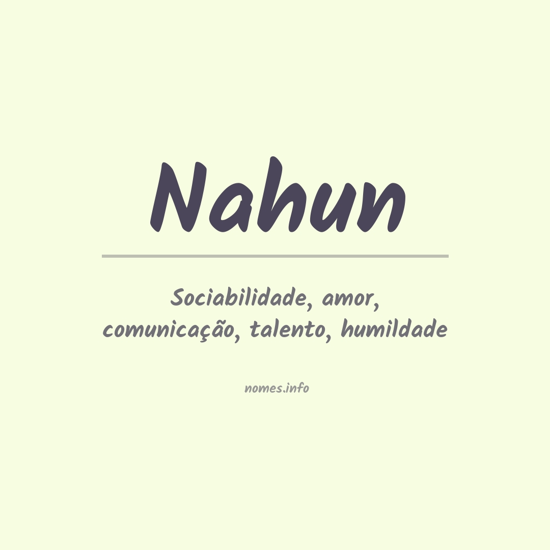 Significado do nome Nahun