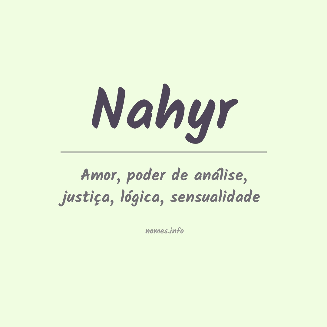 Significado do nome Nahyr