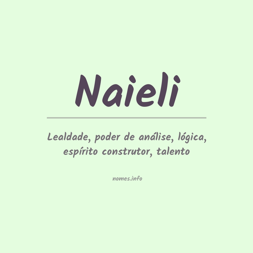 Significado do nome Naieli