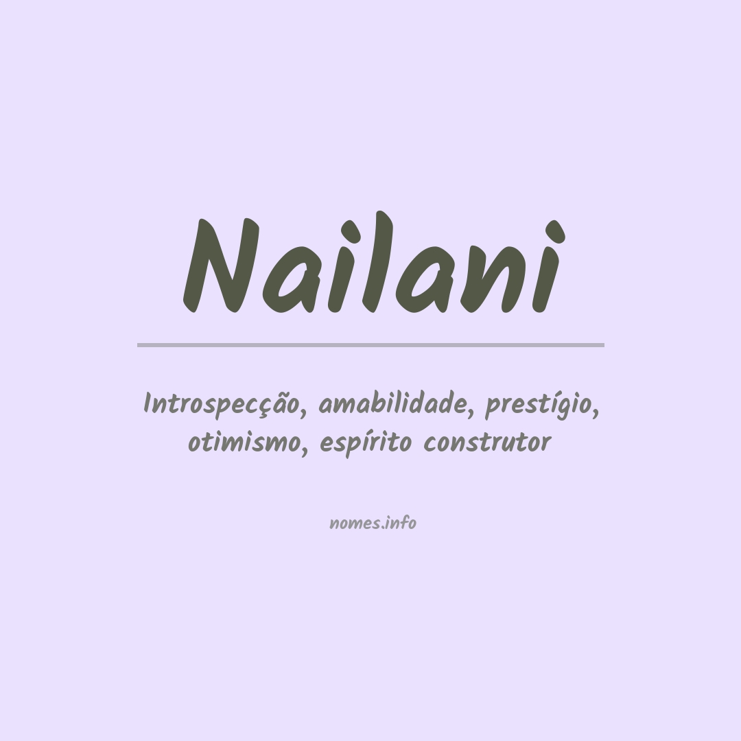 Significado do nome Nailani