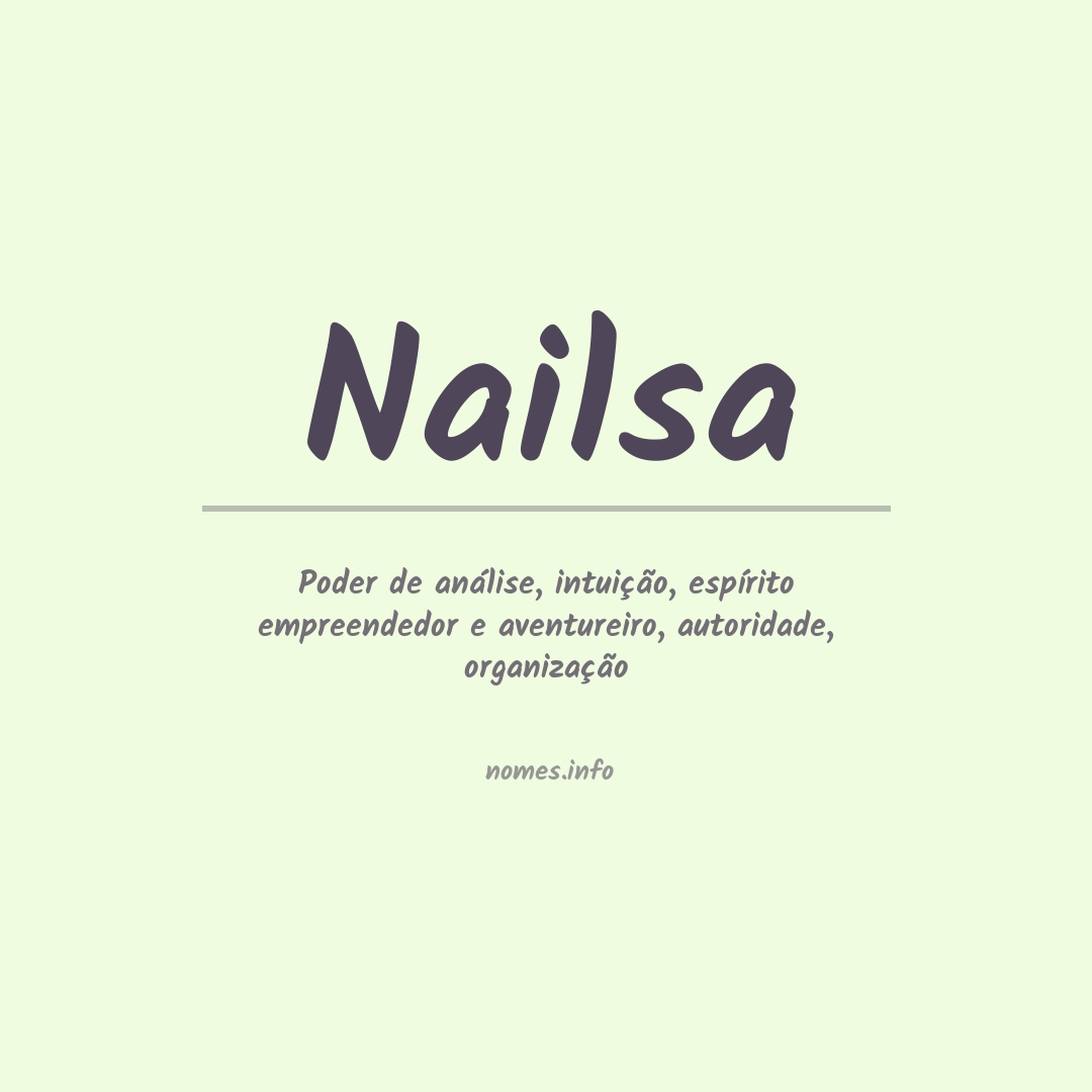 Significado do nome Nailsa