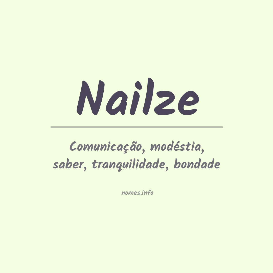 Significado do nome Nailze