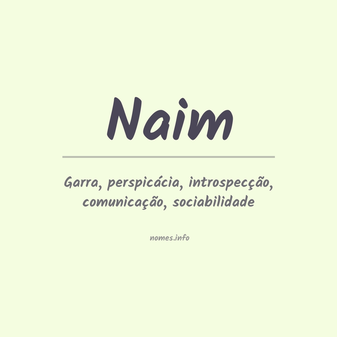 Significado do nome Naim
