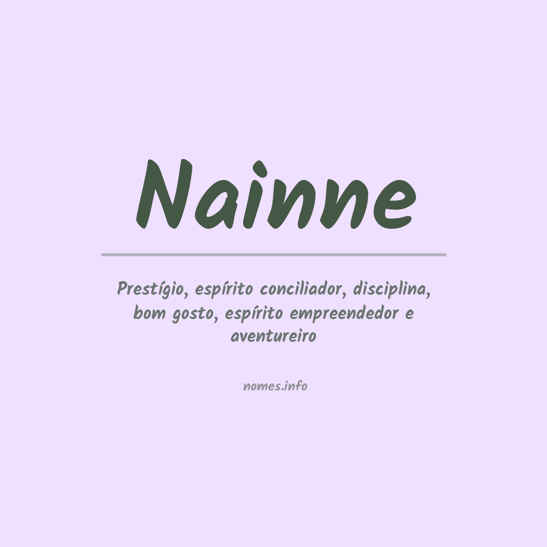 Significado do nome Nainne