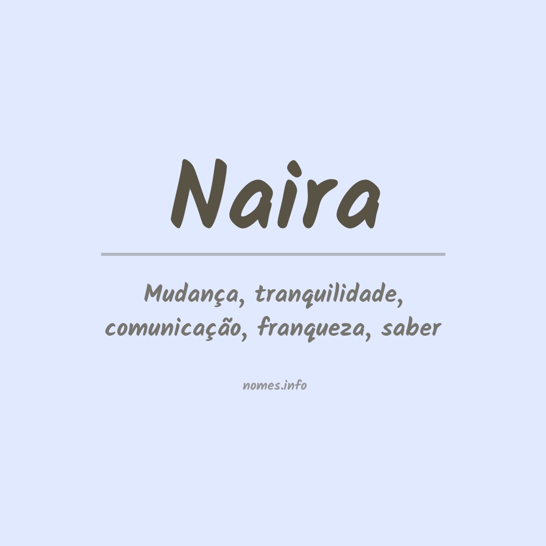 Significado do nome Naira