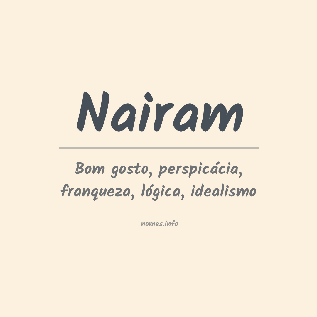 Significado do nome Nairam