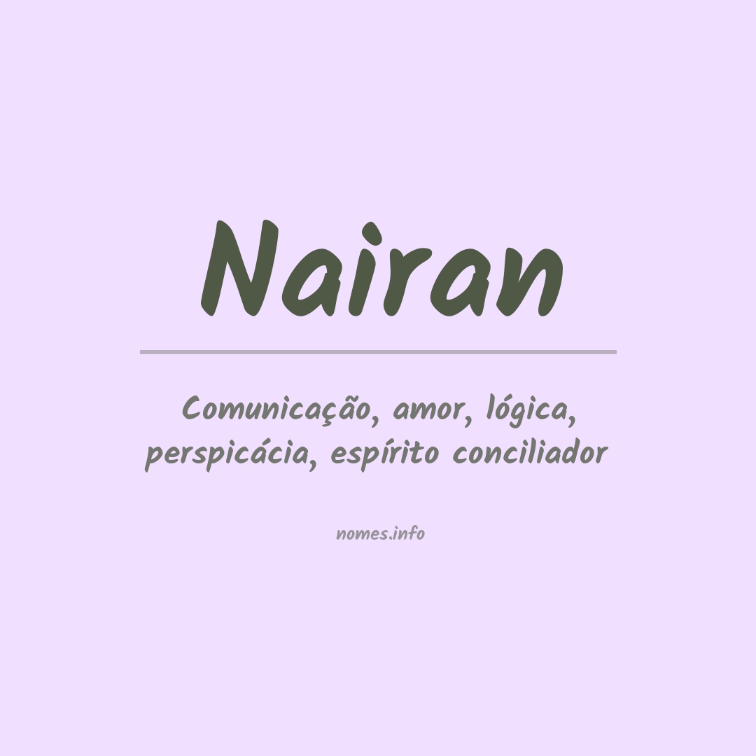 Significado do nome Nairan