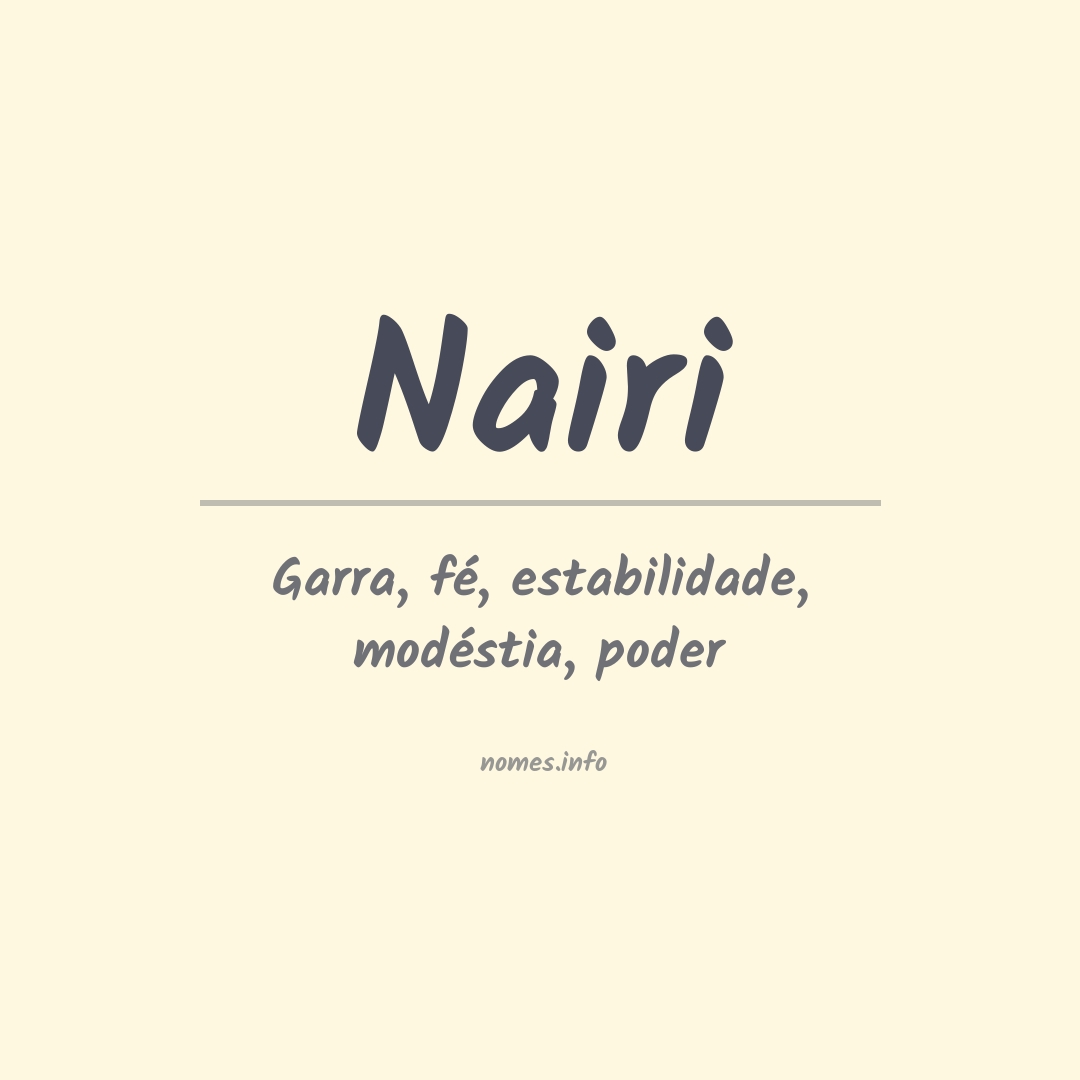 Significado do nome Nairi