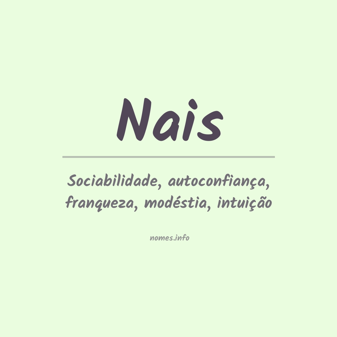 Significado do nome Nais Significado do nome Nais