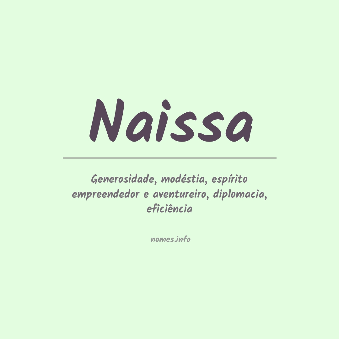 Significado do nome Naissa