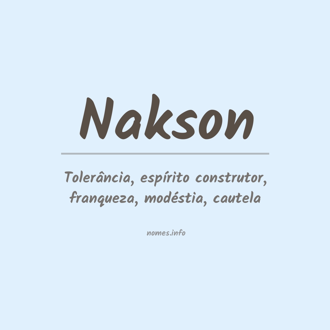 Significado do nome Nakson
