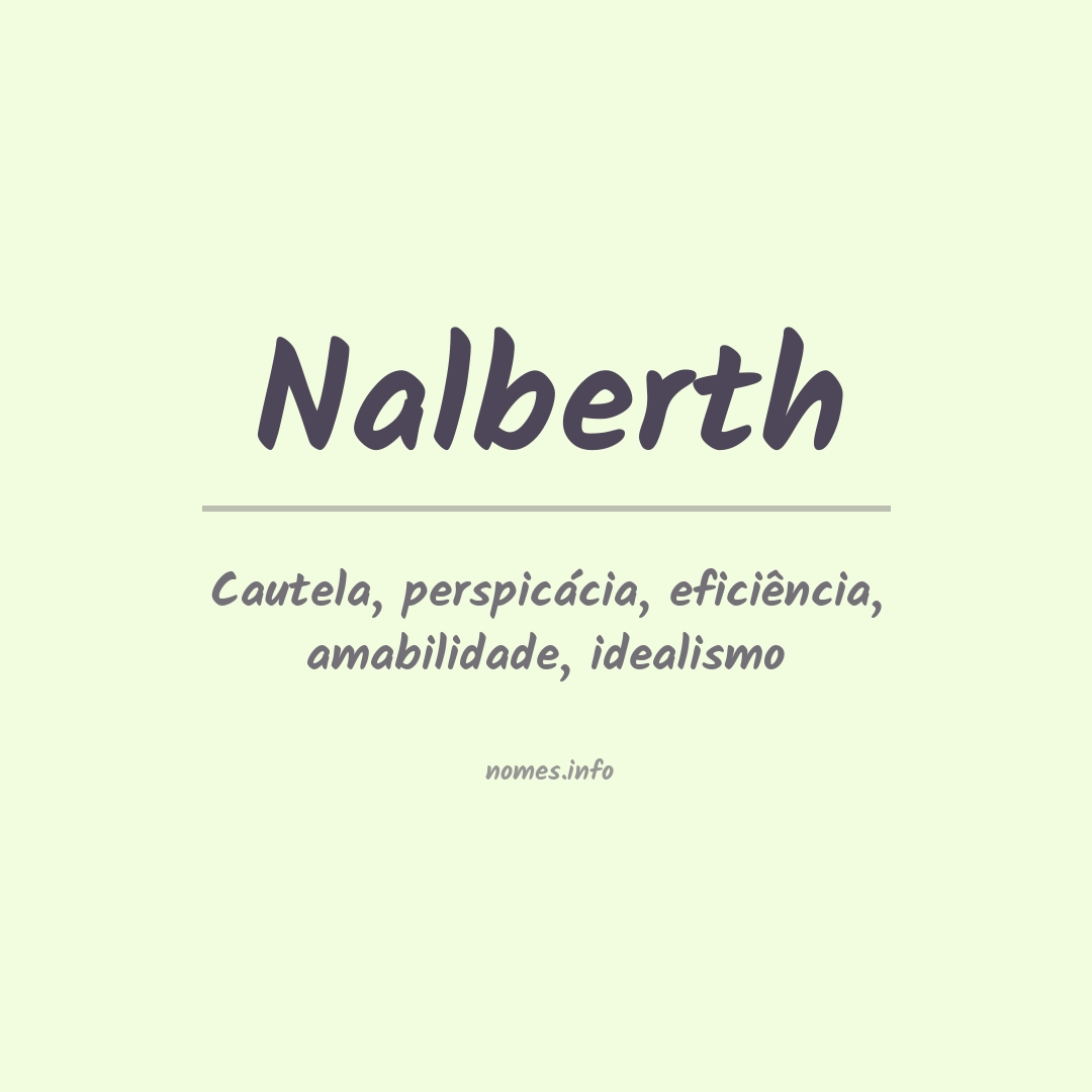 Significado do nome Nalberth