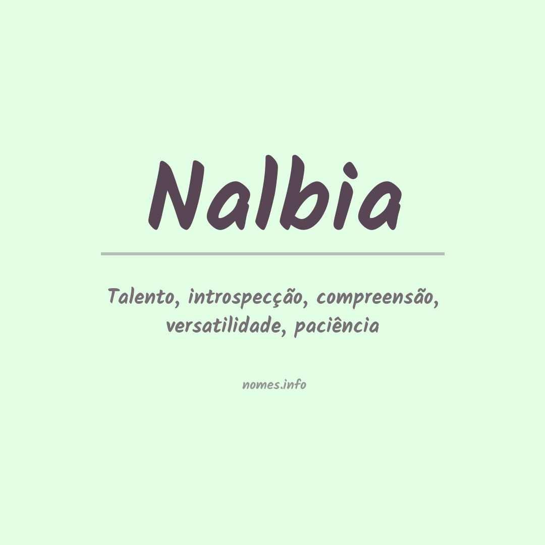 Significado do nome Nalbia