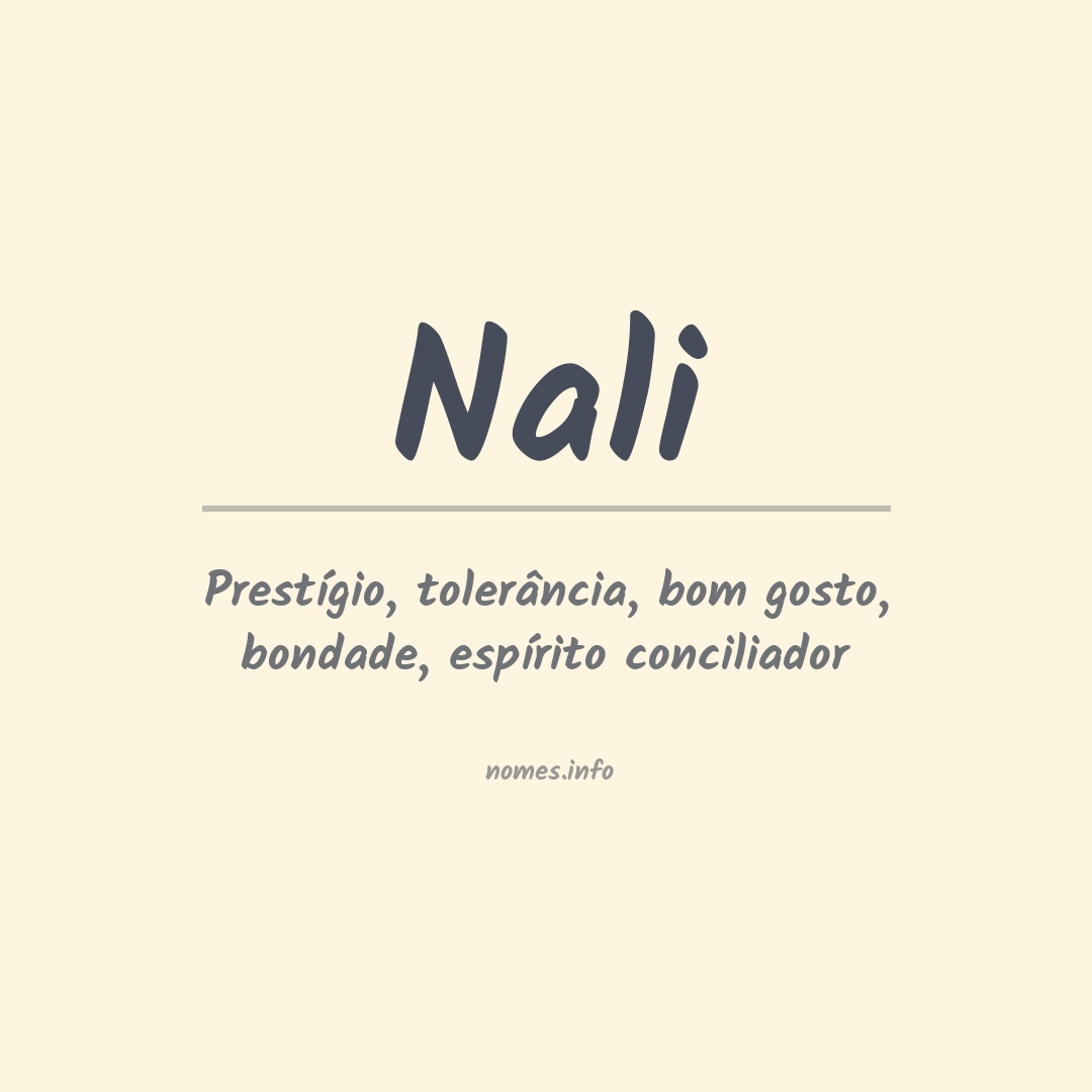 Significado do nome Nali