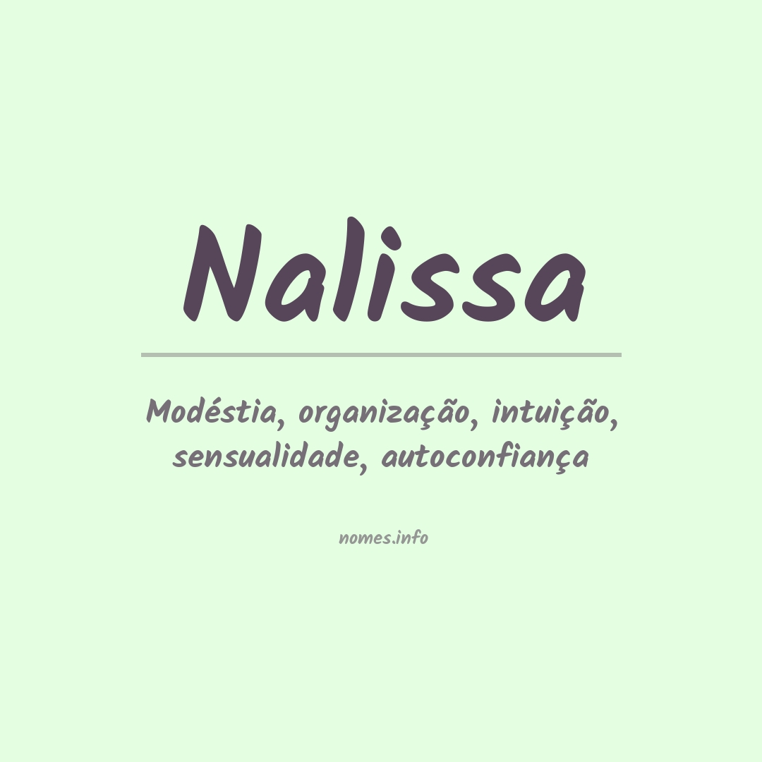 Significado do nome Nalissa