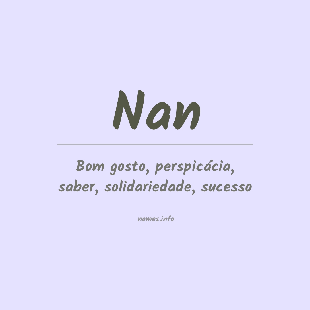 Significado do nome Nan